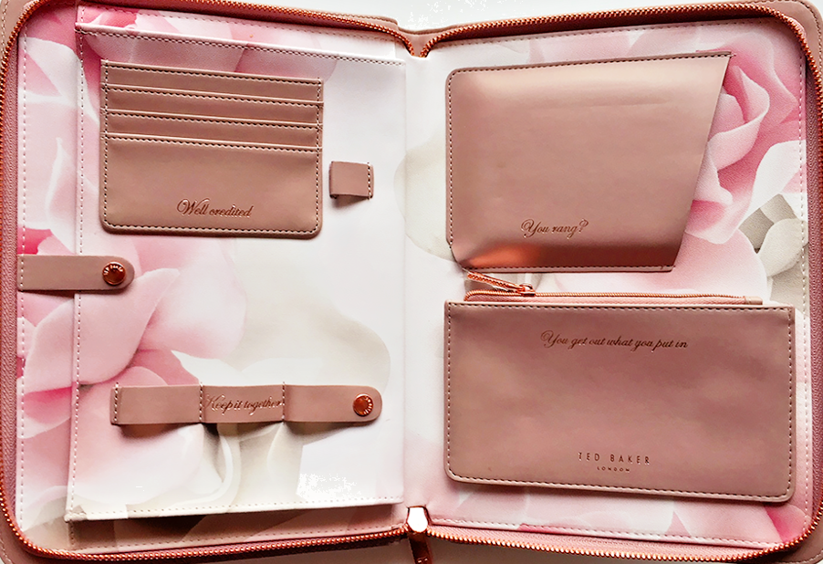 ted baker travel wallet rose gold